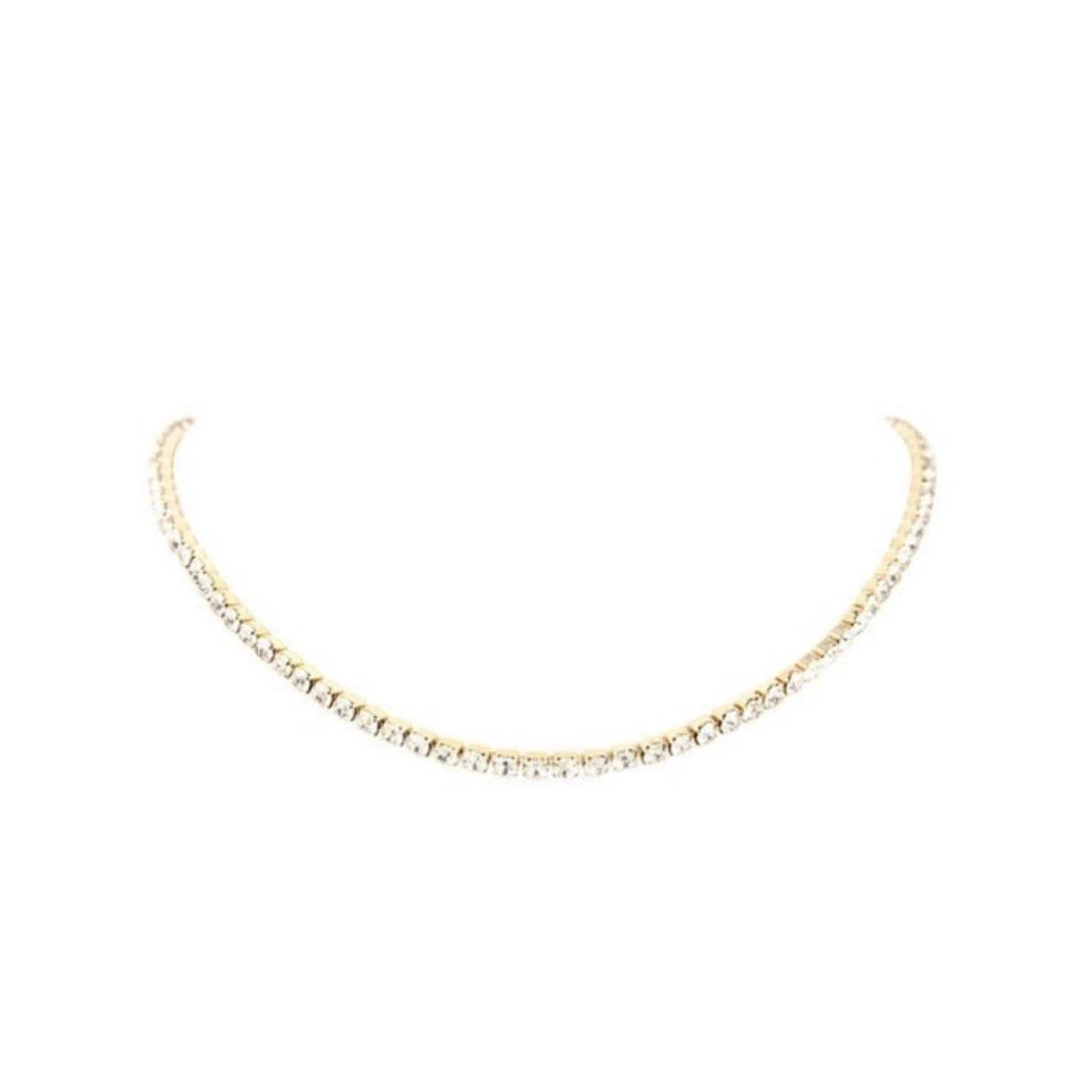 Indigo Boutique Bracha Jewelry Gold And Silver Tennis Necklaces 3 Indigo Boutique Bracha Jewelry Gold And Silver Tennis Necklaces