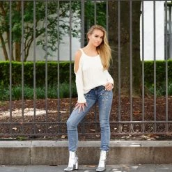 Indigo Boutique Pearl Detail Denim Bottoms