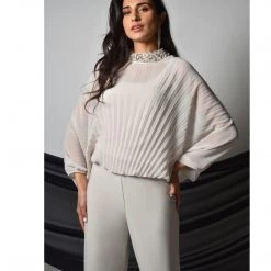 Indigo Boutique Frank Lyman Champagne And Silver Blouse