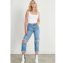 Indigo Boutique Bottoms Medium Stone Relaxed Denim