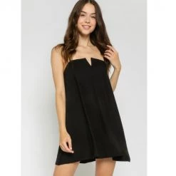 Indigo Boutique Little Black V Neck Dress
