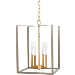 Indigo Boutique GREY AND GOLD SQUARE MANNING PENDANT