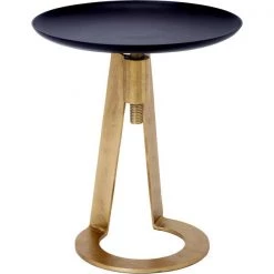Indigo Boutique BLACK & GOLD ADJUSTABLE LUKA ACCENT TABLE Furniture