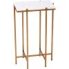 Indigo Boutique DELMAR RECTANGULAR GOLD AND WHITE MARBLE ACCENT TABLE Furniture